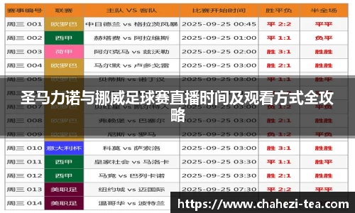 圣马力诺与挪威足球赛直播时间及观看方式全攻略